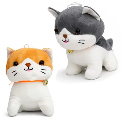 GATO DE PELUCIA COM VENTOSA + GUIZO 19X17,5X13CM