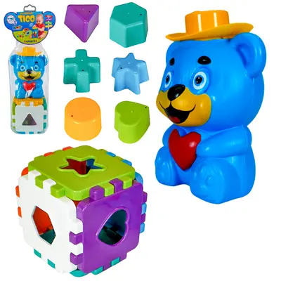 CUBO DE ENCAIXE DIDATICO BABY + URSO TICO COM SOM