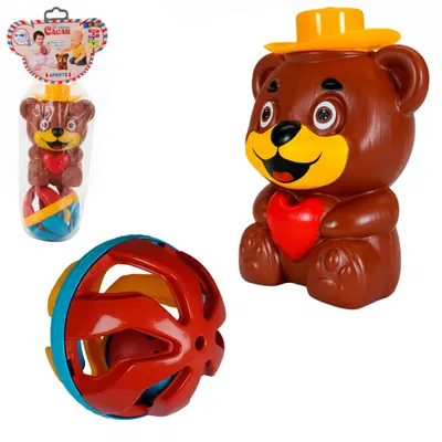 BOLA SENSORIAL BABY EDUCATIVO + URSO CACAU COM SOM