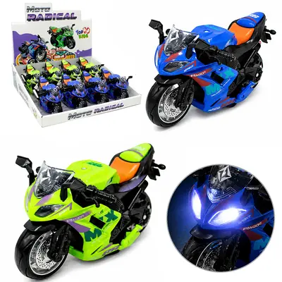MOTO A FRICCAO RADICAL COM SOM E LUZ A BATERIA TOP KIDS DP PLAY