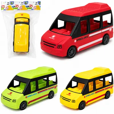 CARRO VAN A FRICCAO AMBULANCIA TOP KIDS 13X6,5X5,5CM