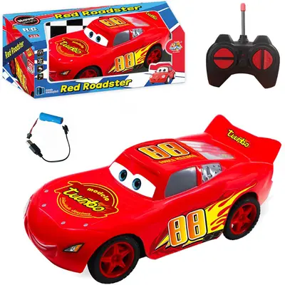 CARRO COM CONTROLE REMOTO SEM FIO RED ROADSTER 7 FUNCOES A BATERIA RECARREGAVEL