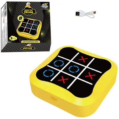JOGO DA VELHA ( 8 MODOS DE JOGO ) RECARREGAVEL COM SENSOR TOUCH + SOM E CABO USB