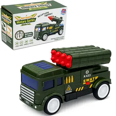 CAMINHAO BATE E VOLTA MILITAR MILITARY SERIES COM SOM E LUZ A PILHA