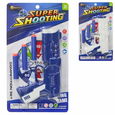 PISTOLA / REVOLVER LANCA DARDO ESPUMA COM 3 DARDOS SUPER SHOOTING