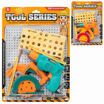 KIT FERRAMENTA INFANTIL COM FURADEIRA + ACESSORIOS TOOL SERIES 14 PECAS