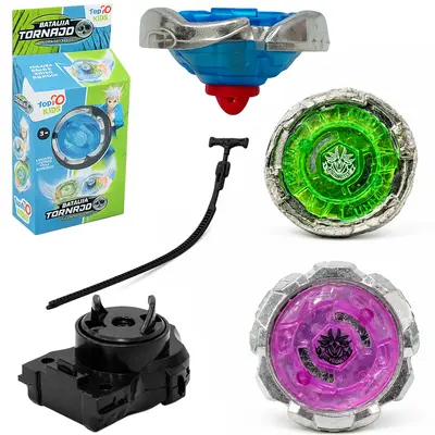 PIAO / BLADE COM LANCADOR BATALHA TORNADO GIRO RADICAL TOP KIDS 3 PECAS