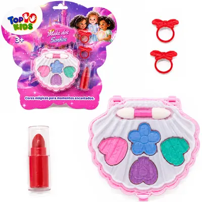 ESTOJO DE MAQUIAGEM COM SOMBRA + BATOM E ACESSORIOS PARA BONECA CONCHA TOP KIDS