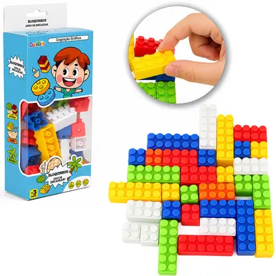 BLOCOS DE MONTAR BLOCKS BLOQUINHOS OVO DE DINOSSAURO COM 30 PECAS