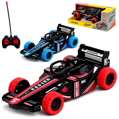 CARRO MALUCO CAMBALHOTA COM CONTROLE REMOTO SEM FIO FORMULA 1 CRAZY CAR MAX SPEED A PILHA