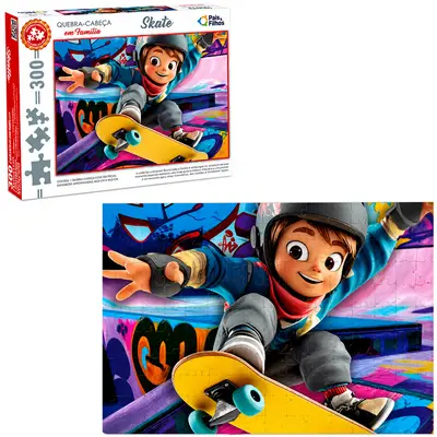 QUEBRA CABECA EM FAMILIA SKATE COM 300 PECAS 54X37CM