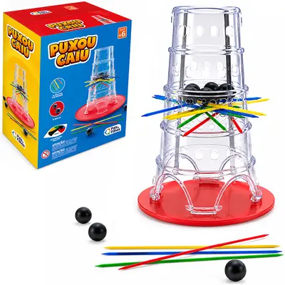 JOGO PUXOU CAIU COM 31 PALITOS E 15 BOLAS + ROLETA