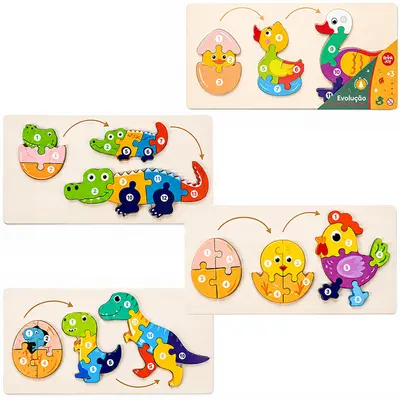 BRINQUEDO EDUCATIVO EVOLUCAO SORTIDOS DE MADEIRA BRINK JOY 30X15CM