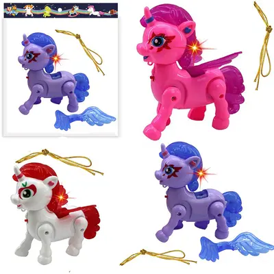 UNICORNIO ANDANTE COM SOM E LUZ A PILHA 17CM