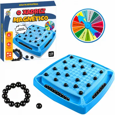 JOGO DE XADREZ MAGNETICO INTERATIVO COM 24 BOLAS + ROLETA