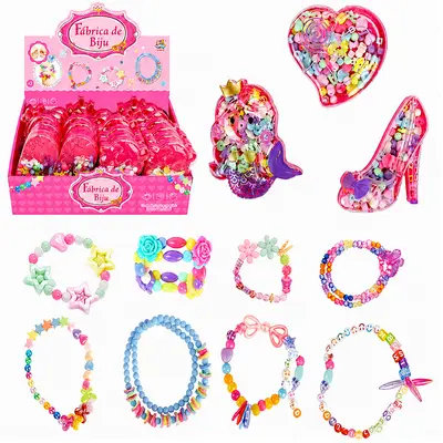 KIT BELEZA / BIJUTERIA INFANTIL COM MICANGAS FABRICA DE BIJU NO ESTOJO DP PLAY