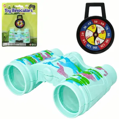 BINOCULO INFANTIL MILITAR COM BUSSOLA TOY BINOCULARS