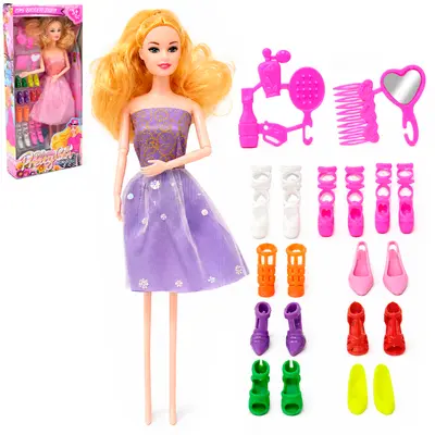 BONECA MODERN PRETTY GIRL TROCA CALCADO + PENTE E ACESSORIOS 21 PECAS