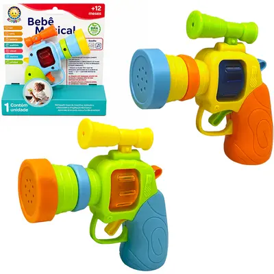 PISTOLA COM SOM E LUZ A BATERIA
