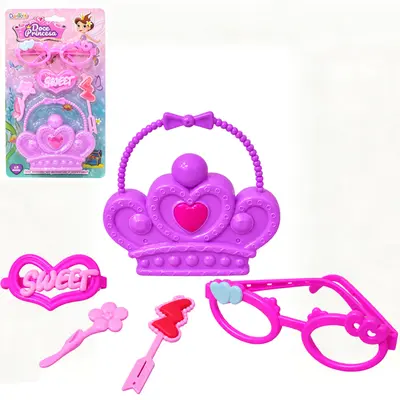 KIT BELEZA INFANTIL COM BOLSA + OCULOS E ACESSORIOS DOCE PRINCESA 5 PECAS