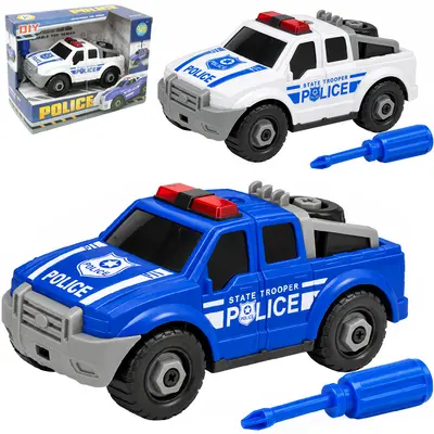 CARRO POLICIA MONTA E DESMONTA DIDATICO COM ACESSORIO RODA LIVRE X-CELL