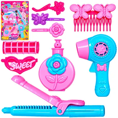 KIT BELEZA INFANTIL COM BOLSA + ACESSORIOS FASHION BEAUTIFUL GIRL 7 PECAS