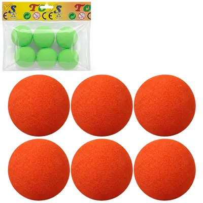 BOLA / BOLINHA DE ESPUMA PARA PISTOLA LANCA BOLA 6 PECAS