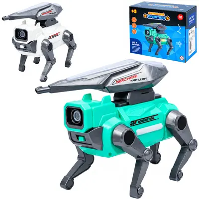 CACHORRO ROBO DIVERTIDO COM SOM E LUZ A PILHA