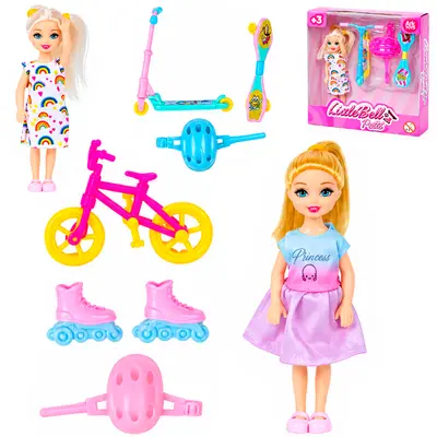 BONECA LINDA BELL PETTIT ESPORTE COM CAPACETE + ACESSORIOS