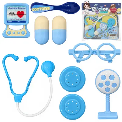 KIT MEDICO INFANTIL COM ESTETOSCOPIO E ACESSORIOS DOCTOR GAME TOY 8 PECAS