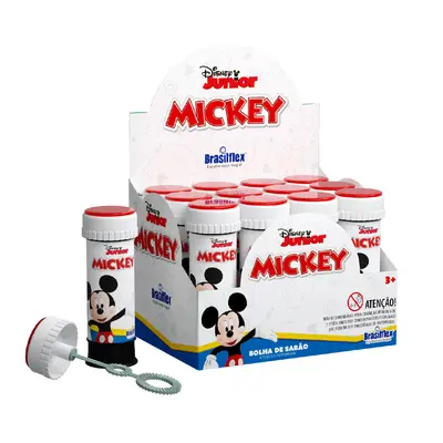 BOLHA DE SABAO MICKEY COM JOGO 60ML 11,4X3,8CM DE Ø