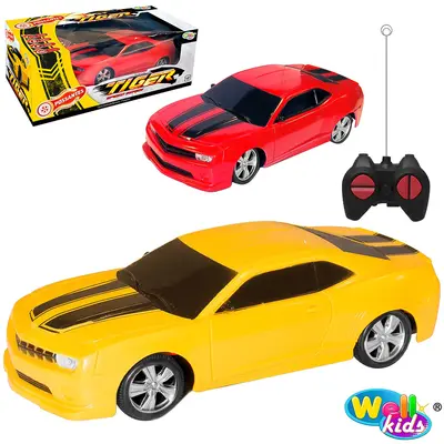 CARRO COM CONTROLE REMOTO SEM FIO CAMARO TIGER SPEED SERIES POSSANTES 7 FUNCOES COM LUZ A PILHA WELLKIDS