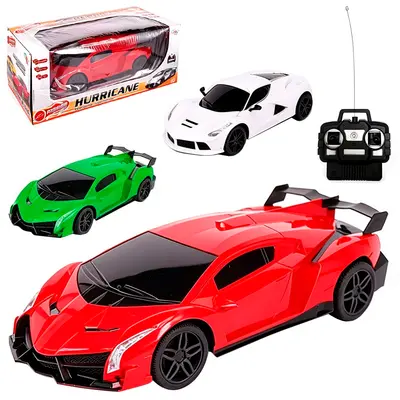 CARRO COM CONTROLE REMOTO SEM FIO HURRICANE POSSANTES 7 FUNCOES COM LUZ A PILHA WELLKIDS