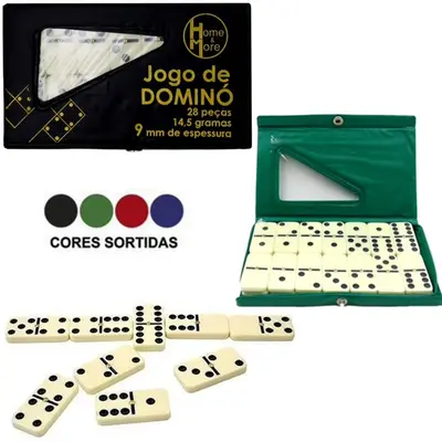 DOMINO TIPO OSSO 48X24X9MM NO ESTOJO DE PLASTICO COLORS