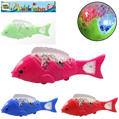 PEIXE COM MOVIMENTO + SOM E LUZ COLORS A PILHA NA SOLAPA