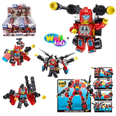 BLOCOS DE MONTAR PLAY BOX ROBO AUTOBOT VEICULO OU ROBO 2 EM 1 TLEG DP PLAY WELLKIDS