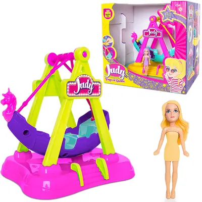 KIT PARQUE DE DIVERSAO BARCO JUDY VIKING COM BONECA 21X19X16,5CM