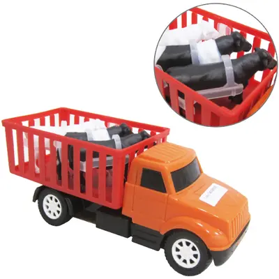 CAMINHAO BOIADEIRO RODA LIVRE COLORS COM 3 ANIMAIS 19CM