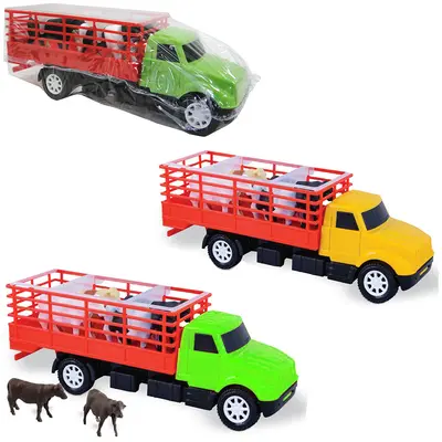CAMINHAO BOIADEIRO RODA LIVRE COLORS COM 4 BOIS 22CM