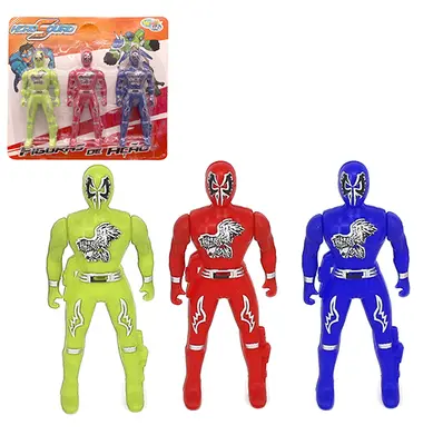 BONECO RANGER HERO SQUAD FIGURAS DE ACAO COLORS COM 3 PECAS NA CARTELA WELLKIDS