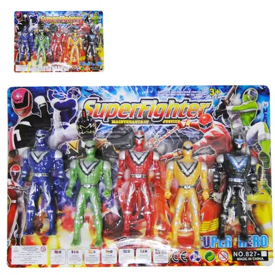 BONECO RANGER SUPER FIGHTER COM 5 PECAS