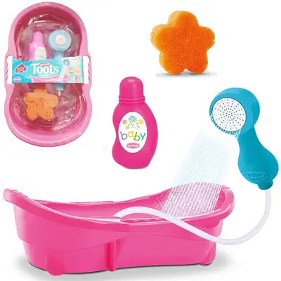 BANHEIRA PARA BONECA BANHO DO BEBE TOOTS COM ACESSORIOS