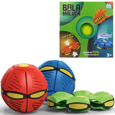 BOLA MALUCA TRANSFORME DISCO COM LUZ COLORS 19CM DE Ø NA CAIXA