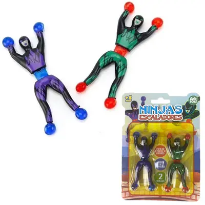 BONECO GRUDA GRUDA NINJAS ESCALADORES COLORS COM 2 PECAS NA CARTELA