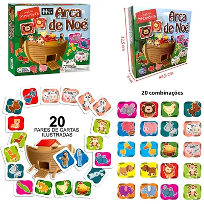 JOGO DA MEMORIA ARCA DE NOE COM 40 PECAS