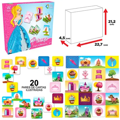 JOGO DA MEMORIA PRINCESAS COM 40 PECAS