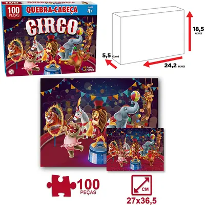 QUEBRA CABECA CIRCO COM 100 PECAS