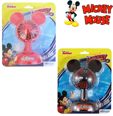MINI VENTILADOR DE MESA PORTATIL 1 VELOCIDADE A PILHA 13,5X9,5CM MICKEY NA CARTELA DISNEY