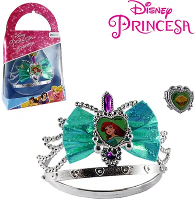 KIT BELEZA INFANTIL BOLSINHA COM COROA E ACESSORIOS PRINCESAS DISNEY