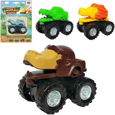 CARRO PICK-UP ANIMAIS DIVERTIDOS RODA LIVRE SORTIDOS NA CARTELA